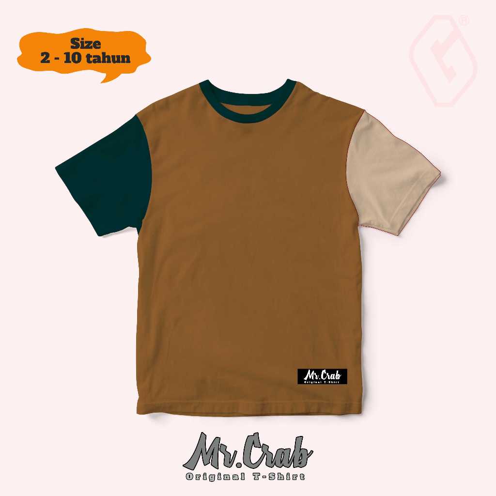 kaos anak kombinasi 3 warna / baju anak three tone kombinasi