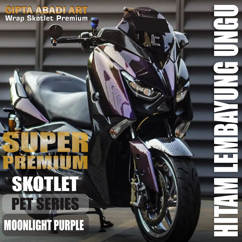 Sticker Scotlite Moonlight Purple Super Glossy Premium Stiker Skotlet Motor Hitam Lembayung Ungu Mer