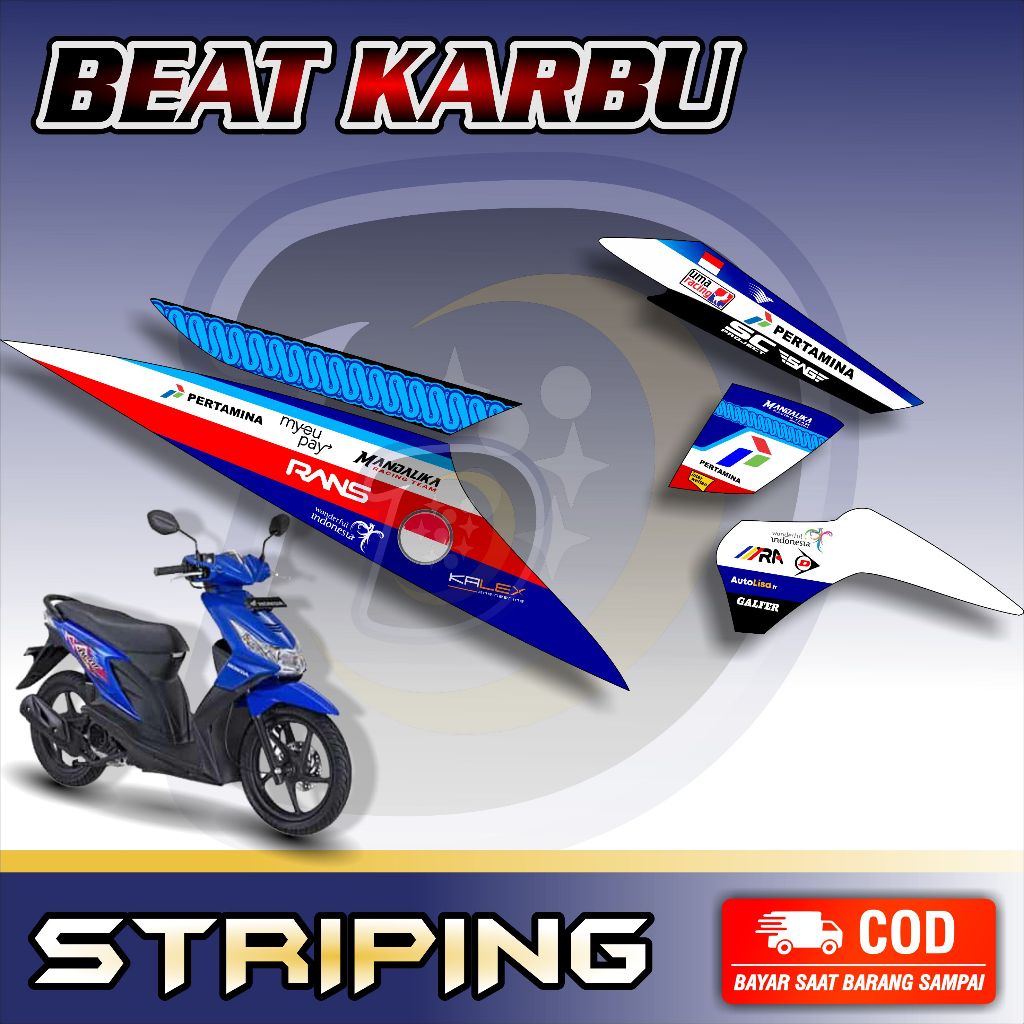 Striping Lis Honda Beat Karbu Stiker Motor Beat Karbu Mandalika