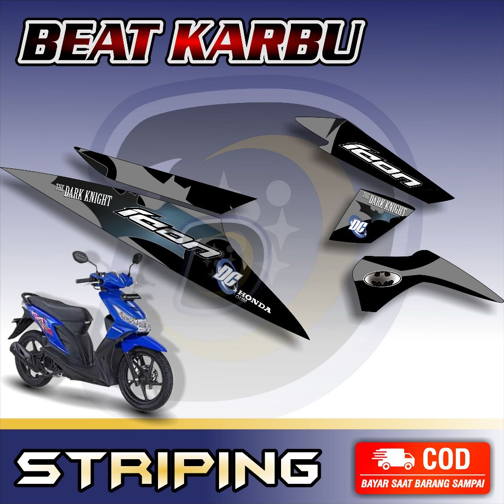 Striping Lis Honda Beat Karbu Stiker Motor Beat Karbu Batman