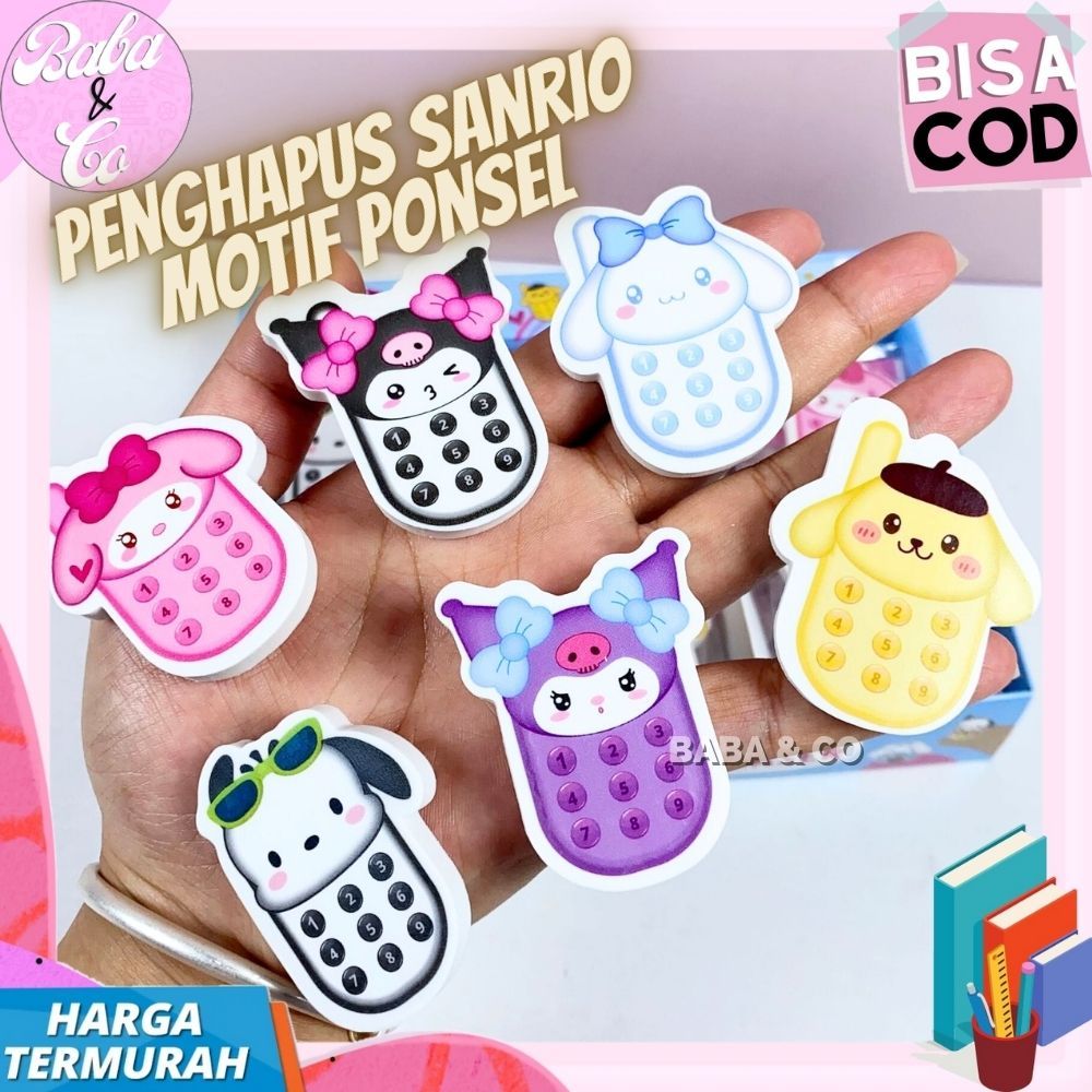 

PENGHAPUS SANRIO PONSEL UNIK LUCU ERASER HP SANRIO PENGHAPUS SANRIO JP POSEL LUCU ALAT TULIS SEKOALH PENGHAPUS SANRIO PONSEL