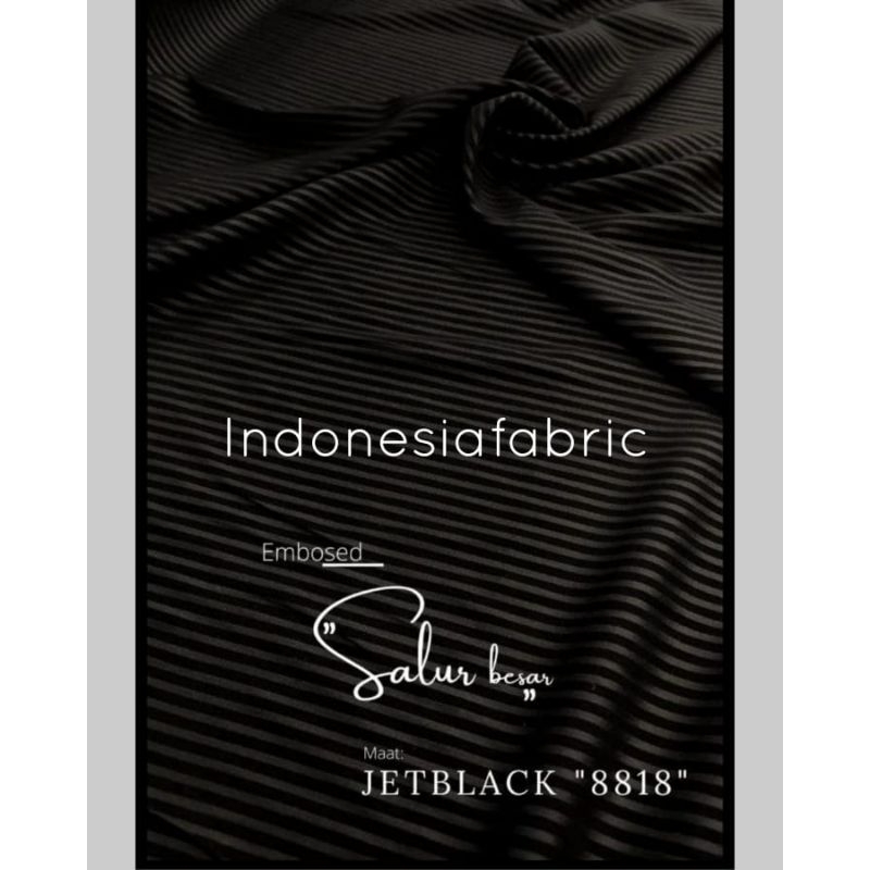 0.5 meter Kain wolfis Jetblack emboss embos woolpeach jet black motif Salur