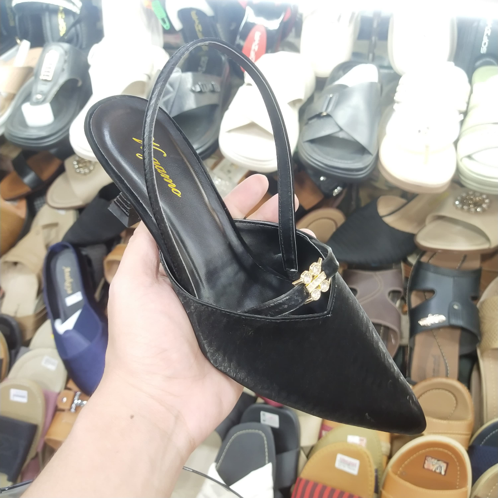 Viogamo Vkk 14 selop sendal pesta wanita hitam,Aprikot 37-41