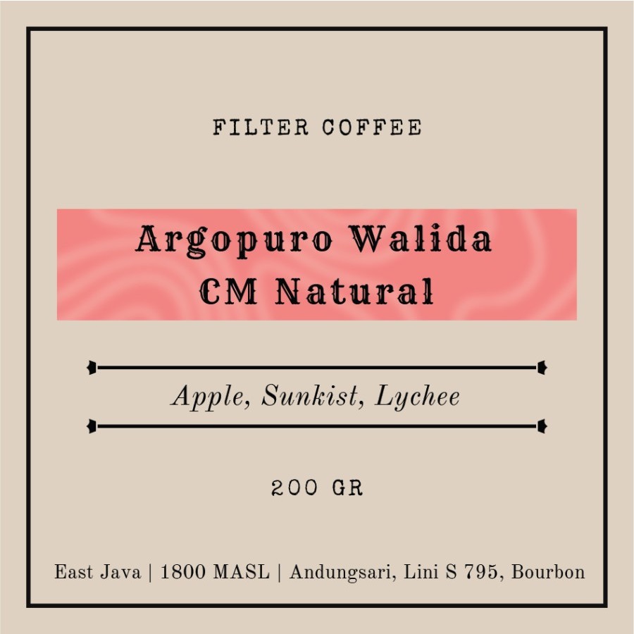 

Arabika Agopuro Walida CM Natural 200 gr