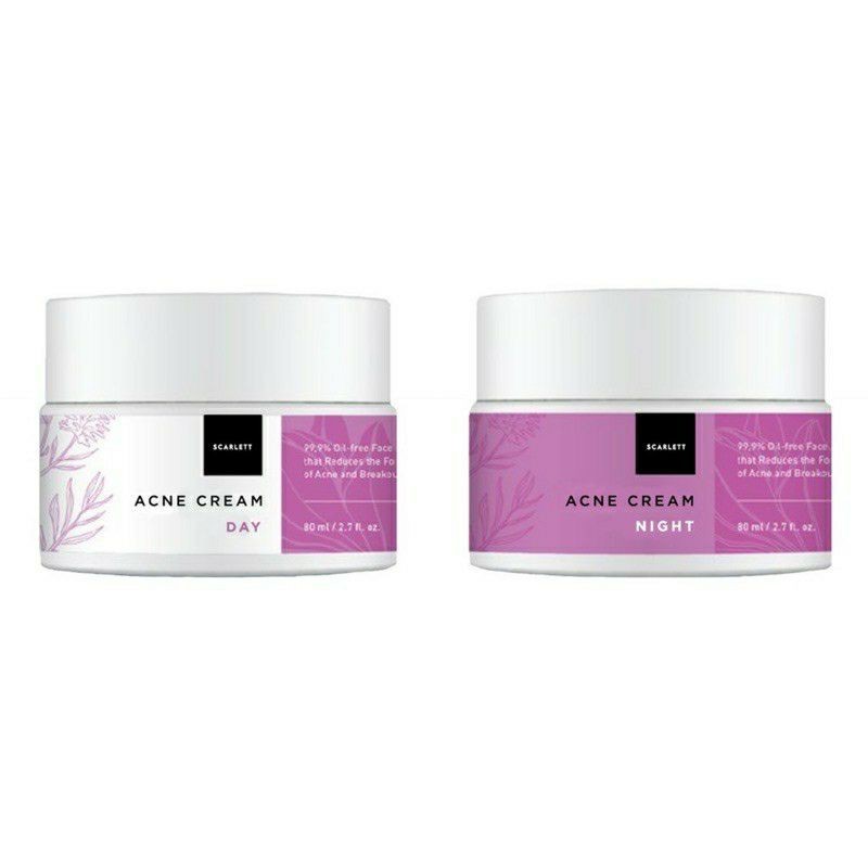 PAKET 2 IN 1 SCARLETT ACNE DAY CREAM & NIGHT CREAM [paket skincare siang dan malam Jerawat]