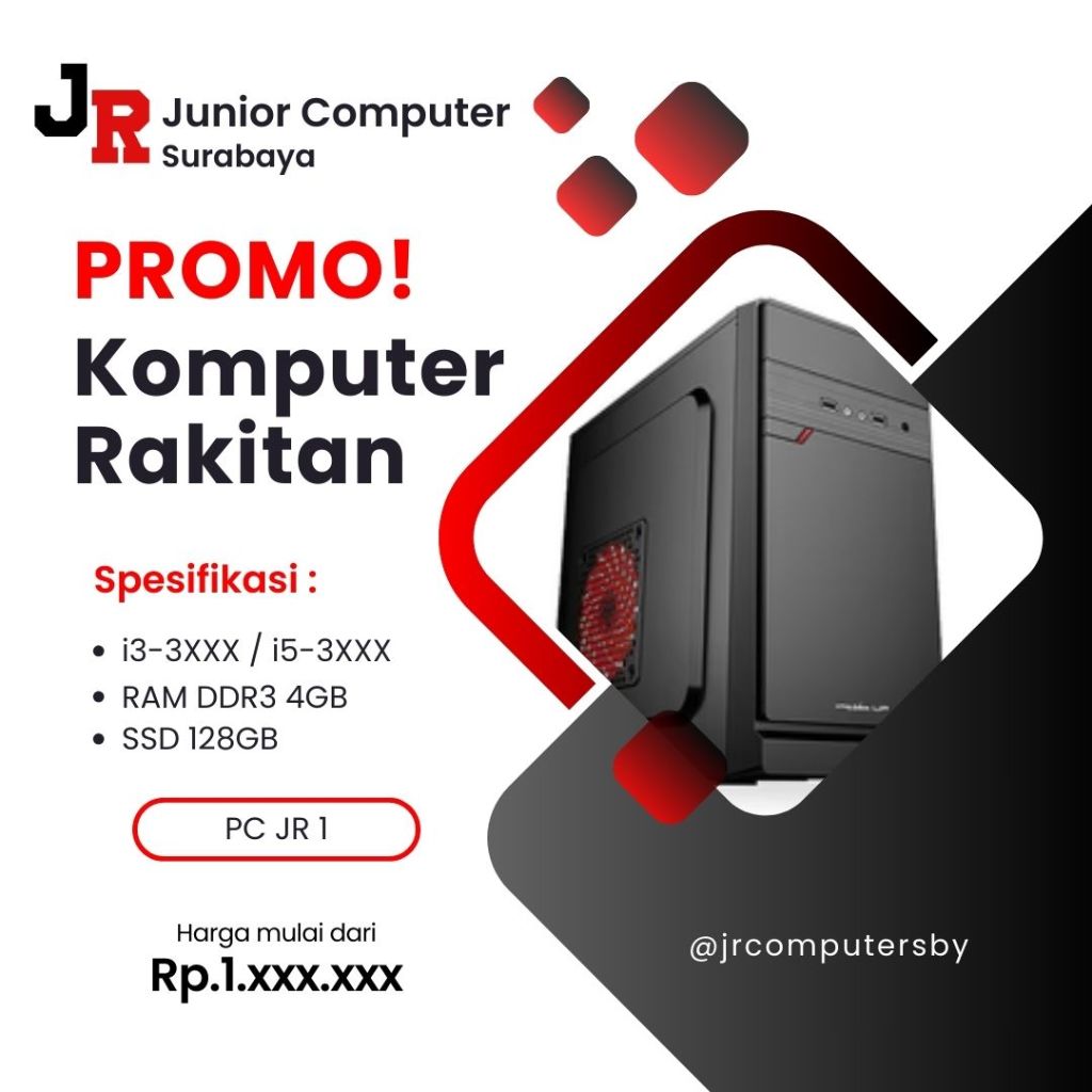 PC RAKITAN JR 1 | INTEL CORE i3-3220 / i5-3470 Gen 3rd | 4GB / SSD 128GB NEW GARANSI