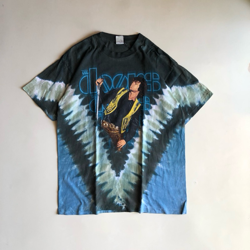 Vintage Jim Morrison The Doors liquid Blue Tie Dye Band Tee
