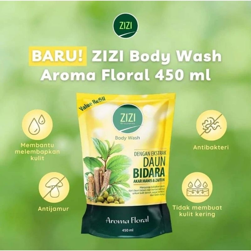 Sabun Mandi Zizi Body Wash Ekstrak Daun Bidara Refill 450ml