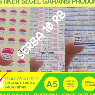 

PROMO MURAH Serba 1 Ribu Stiker segel Garansi Semua Ukuran Kertas Pecah Telor