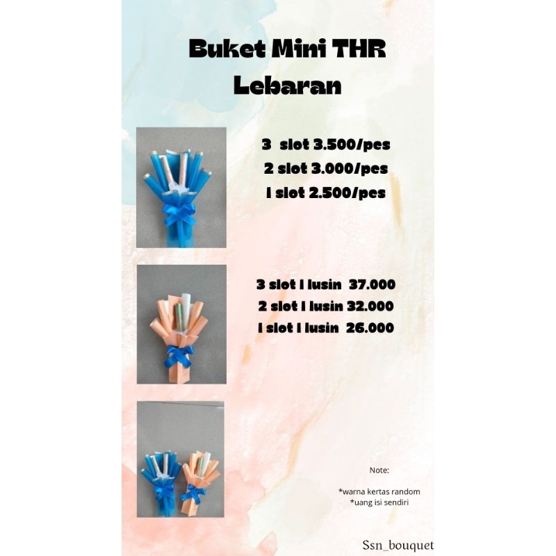 buket mini THR/buket mini/buket THR/buket lebaran/buket THR lebaran mini/ buket kosongan/ buket mura