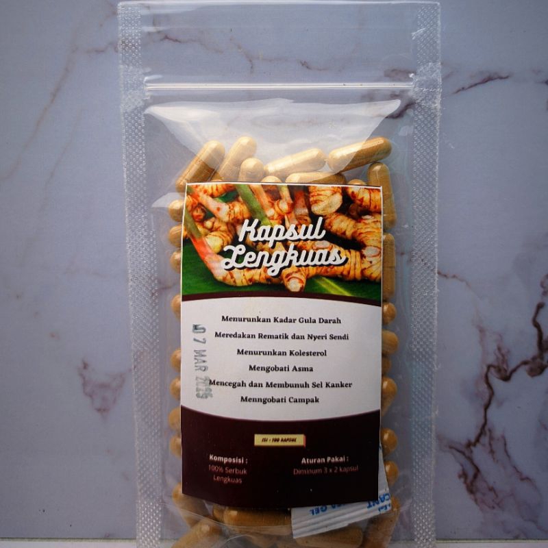 Kapsul Lengkuas Laos isi 100 Kapsul Alami Termurah