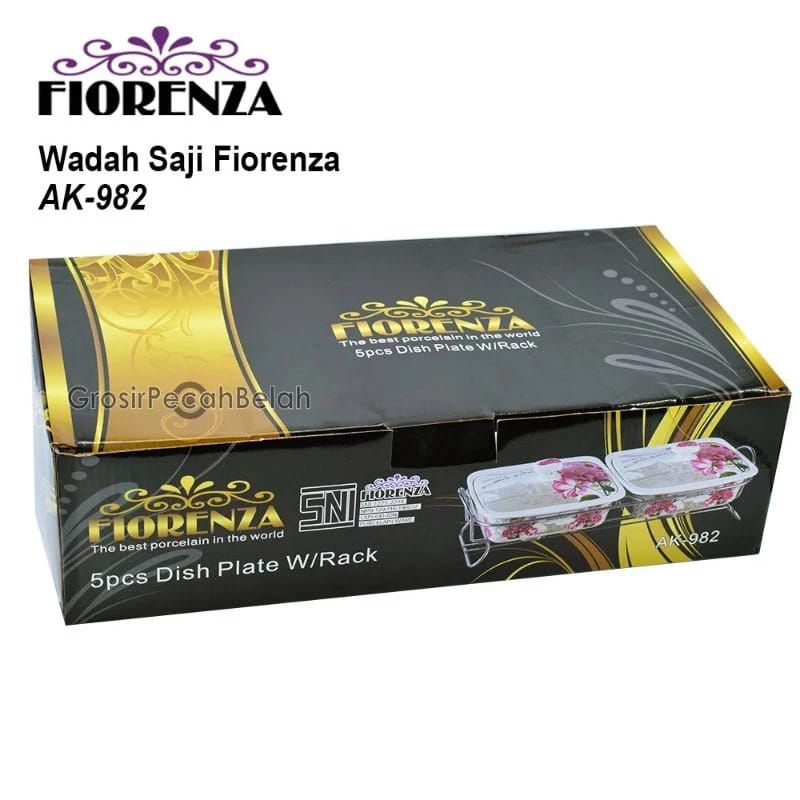 prasmanan keramik 2 sekat jumbo Fiorenza Bunga/tempat lauk/tempat sambal