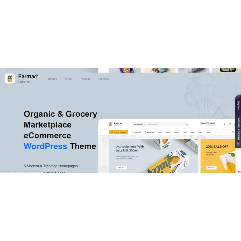 Farmart - Organic & Grocery Marketplace WordPress Theme