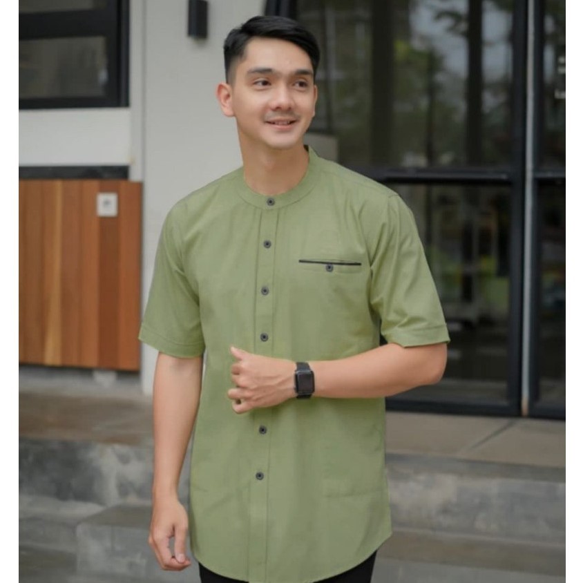 favorit baju kemeja koko lengan pendek polos jumbo big size xxxl xxxxl xxxxxl toyobo navy coksu