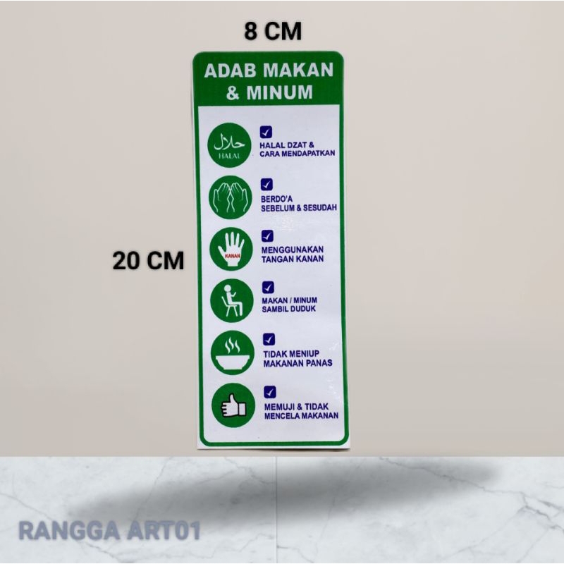 

Stiker Adab makan & minum UK 20 CM × 8 CM