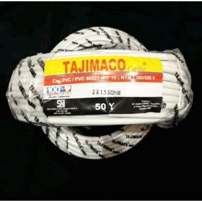 KABEL NYM TAJIMACO 2x1,5 MM PUTIH 50 YARD