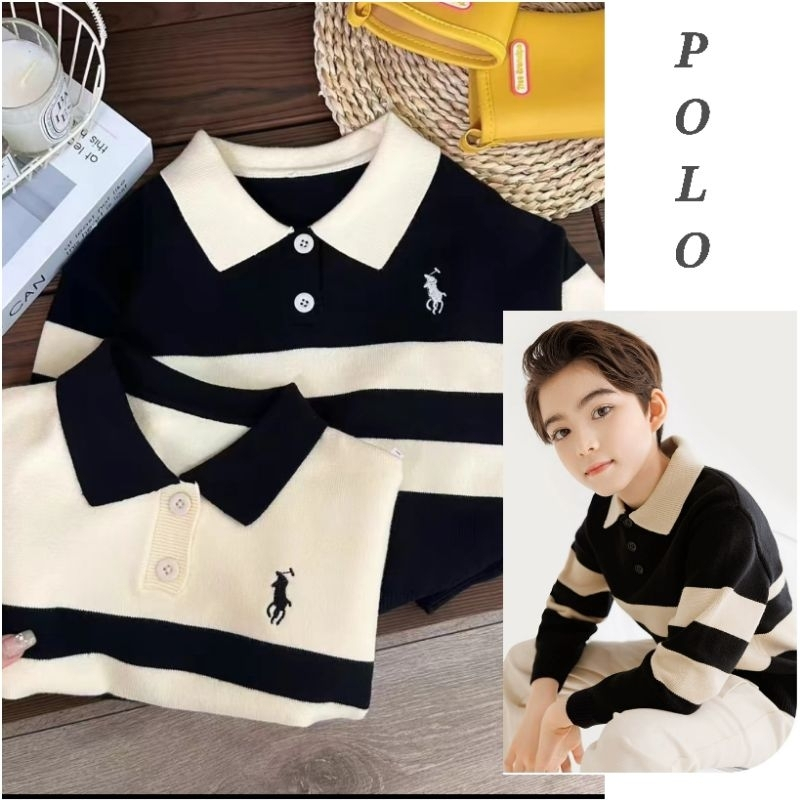 CSW437 P0L0 Sweater Rajut Anak Laki-Laki | Baju Lengan Panjang Rajut