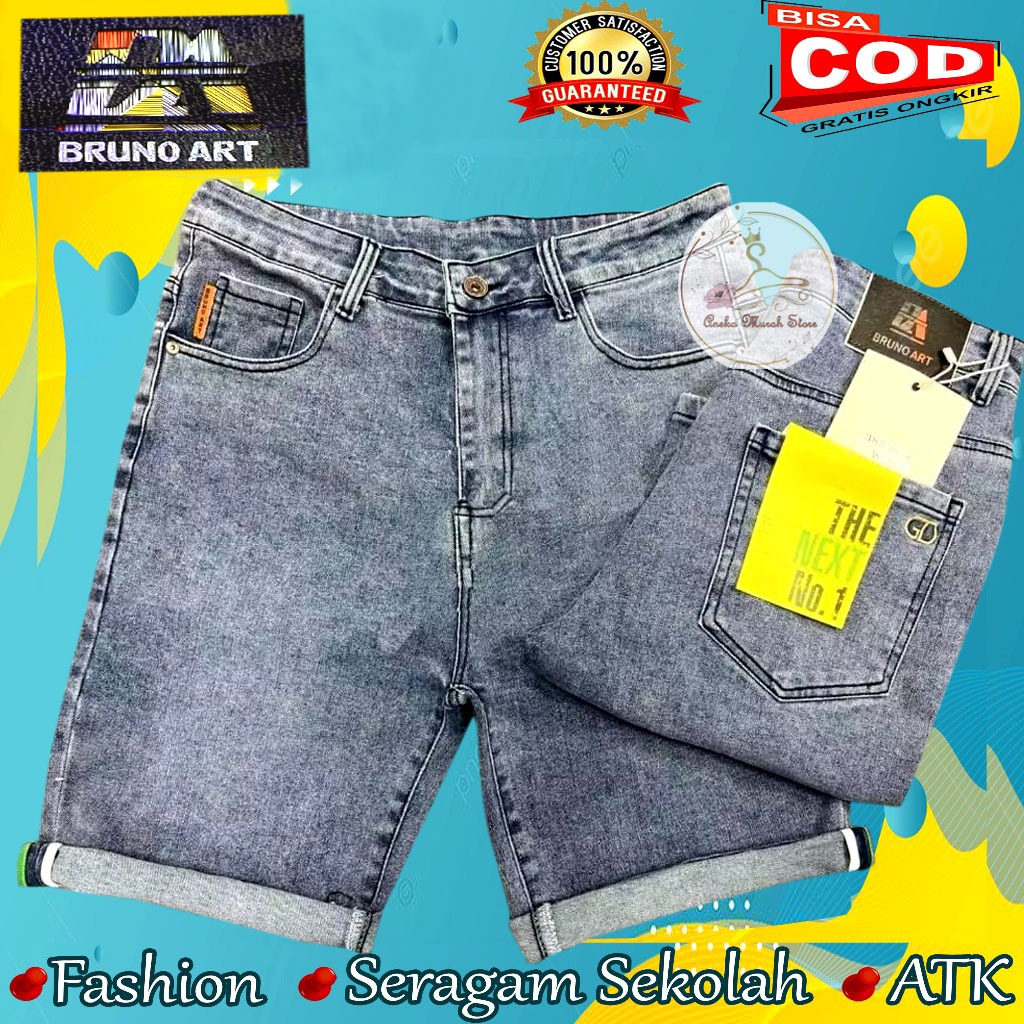 Celana Jeans Pendek Cowok Premium Bruno Art