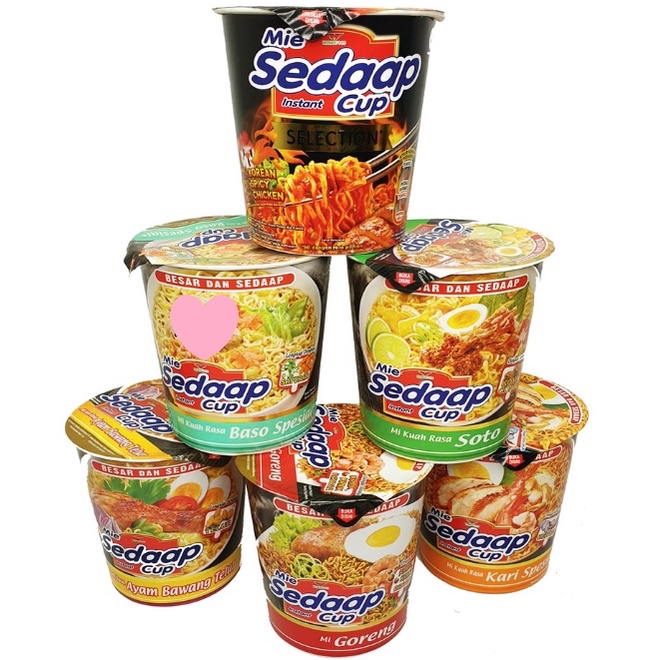 

MIE SEDAAP CUP RASA BASO BLEDUK RAWIT BINGIT GORENG KOREAN KUAH KARI SEDAP SPESIAL AYAM NAMPOOL MI INSTAN