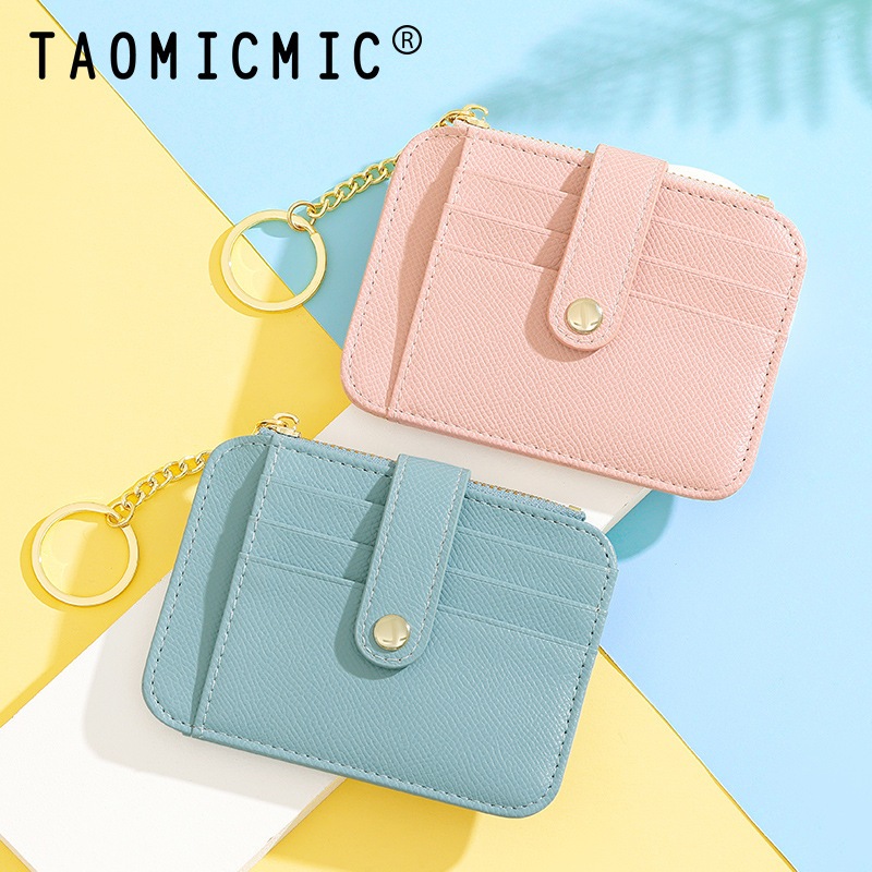 Y8814 - TAOMICMIC Dompet Kartu Wanita Card Holder Wanita Bahan Kulit PU Leather Premium