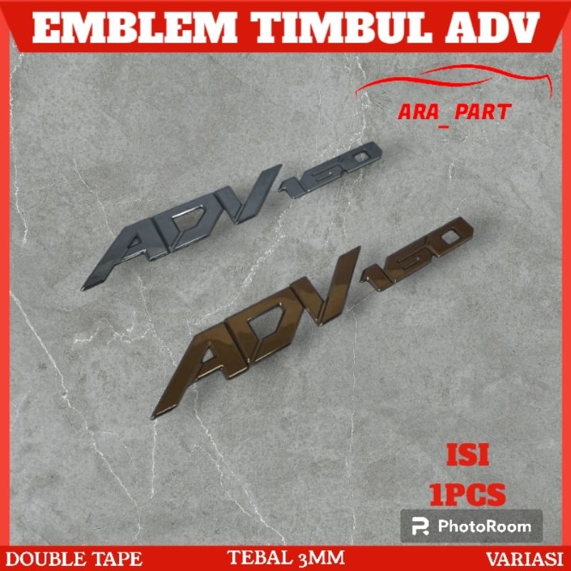 2PCS EMBLEM TIMBUL ADV 160/EMBLEM AKRILIK ADV 160/EMBLEM MOTOR
