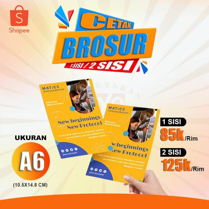 

Cetak Flyer / Brosur A6 Custom Murah - Pamplet Iklan Promosi Usaha / Bisnis - Qty 4 RIM