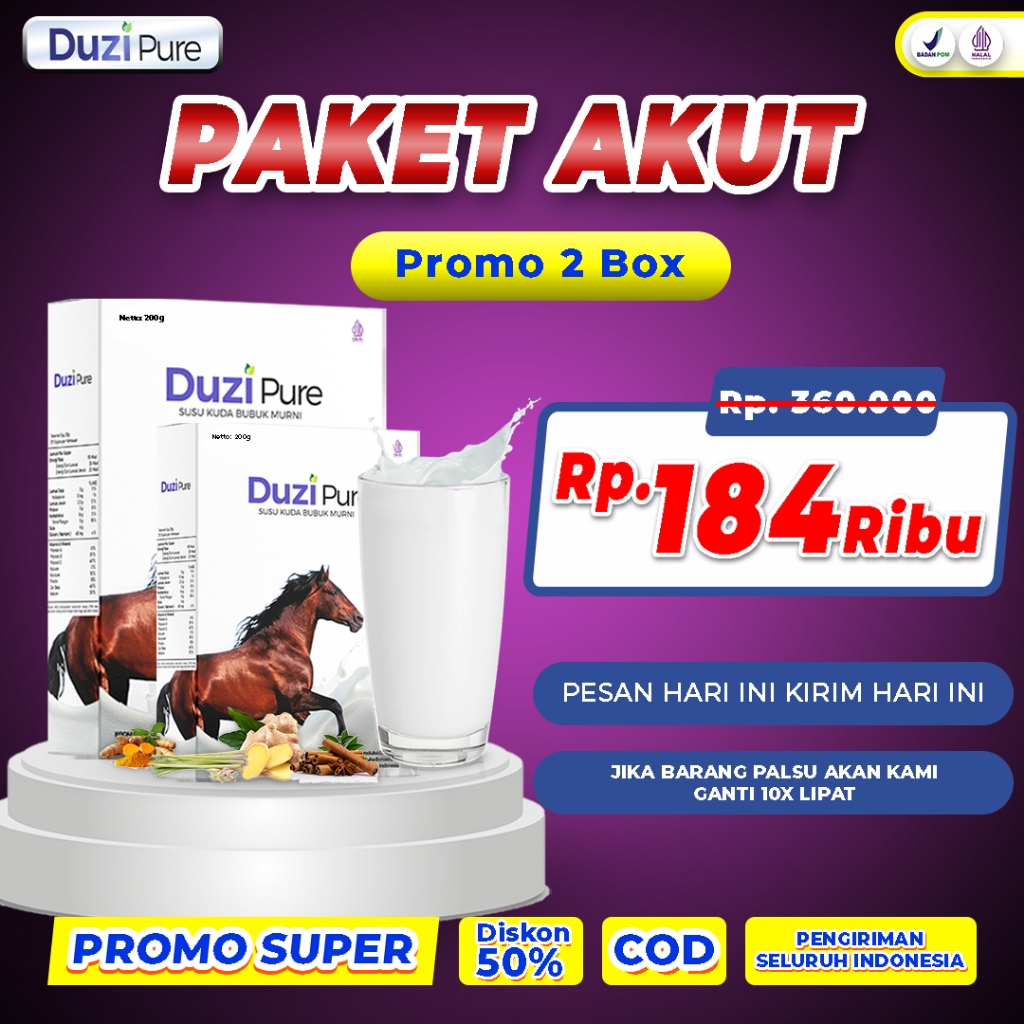 

Duzi Pure Susu Kuda Herbal Alami 100% [ 2 BOX ]