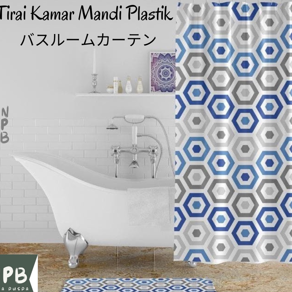 Big Promote  Tirai Kamar Mandi Plastik  Gorden Kamar Mandi