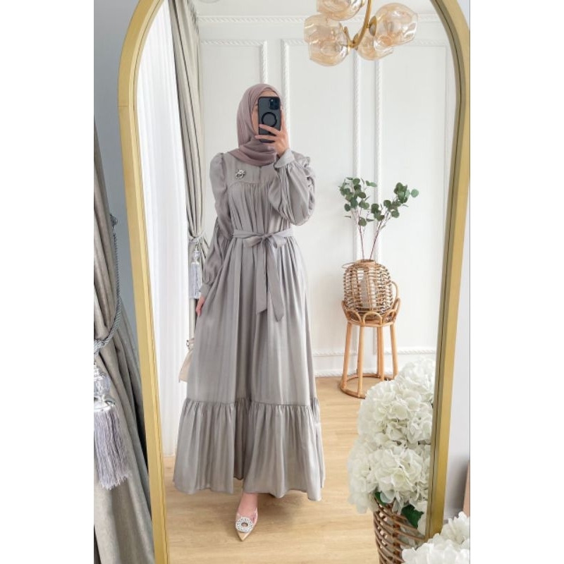 SELEN DRESS|GAMIS LEBARAN SILK PREMIUM|GAMIS PESTA KONDANGAN SHIMMER SILK TERLARIS|DRESS LEBARAN MUS