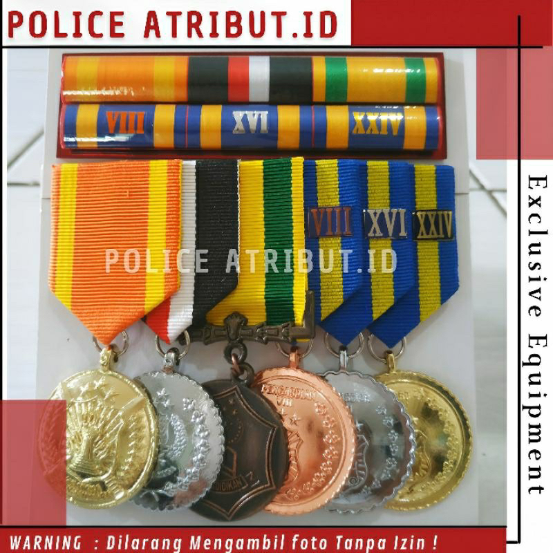 Satya lencana Mendali PDH PDU Set 8 16 24 Tahun Pendidikan Bhakti Nusa Ksatria Bhayangkara Tanda Jas