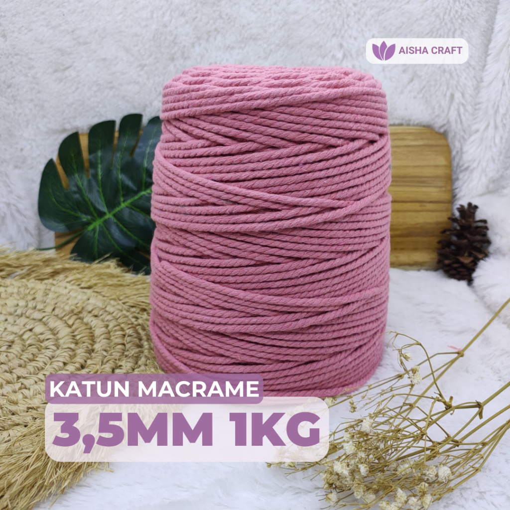 Tali Katun Macrame 2,5MM KUNYIT // 3,5MM GUAVA 1KG  // 4,5MM HITAM 1KG (LIMITED EDISION)