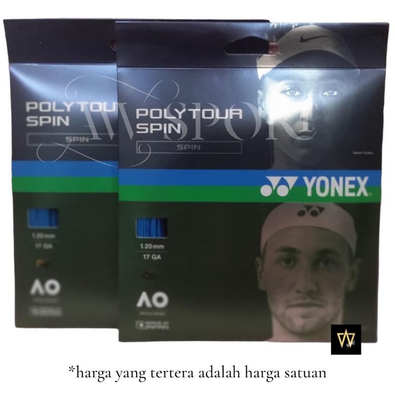 Senar Tenis Yonex POLY TOUR SPIN 17/1.20mm Coblat Blue Original