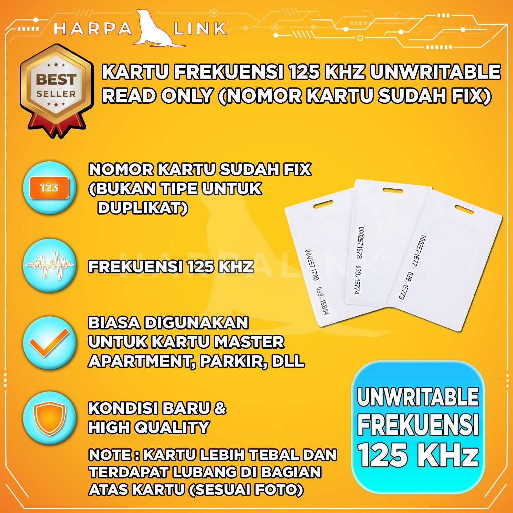 Kartu RFID 125KHz RFID Card 125 KHz Tebal Kartu Proximity 125 KHz ID Card Kartu Finger Print Master 