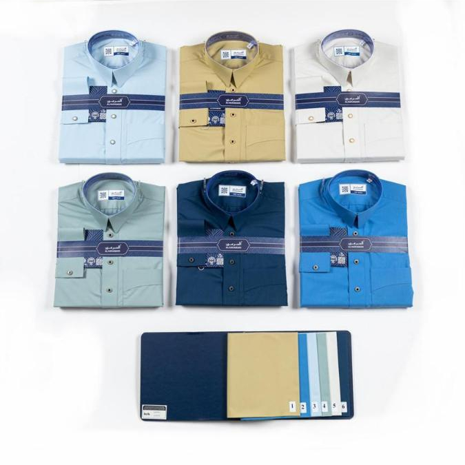 AL Haramain Jubah / Gamis Pria Dewasa Slimfit Manset Premium Series (L51) | Biru Gelap | Biru Terang | Gold | Sage-3