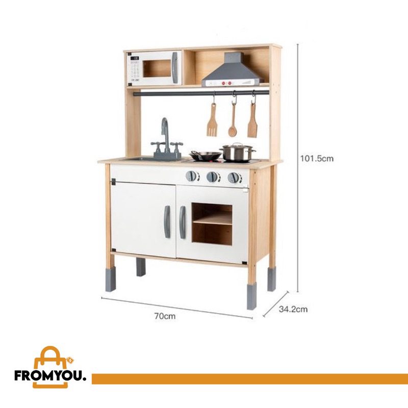 WOODEN KITCHEN SET KIDS NOMINA - mainan masak-masakan - mainan edukasi anak- Pretend Play