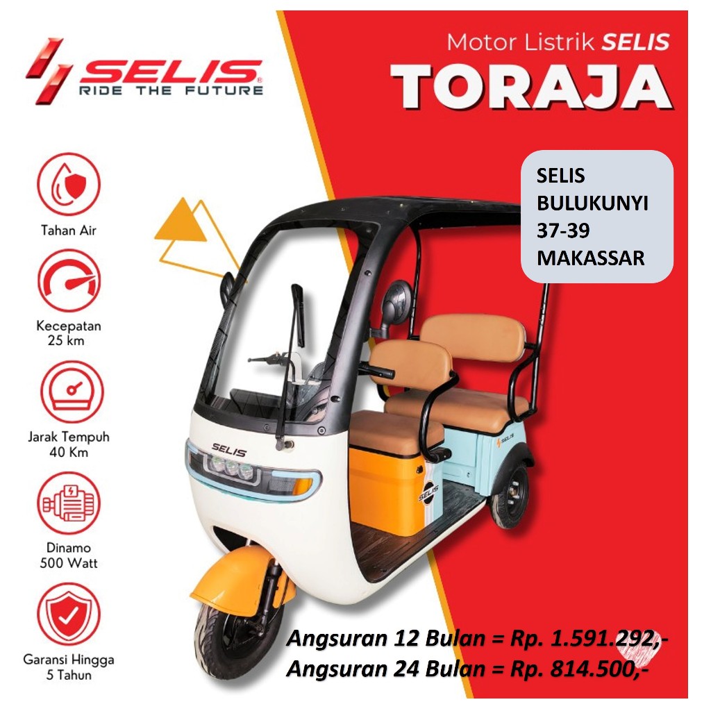 TORAJA SELIS SPV 3 RODA MOTOR LISTRIK