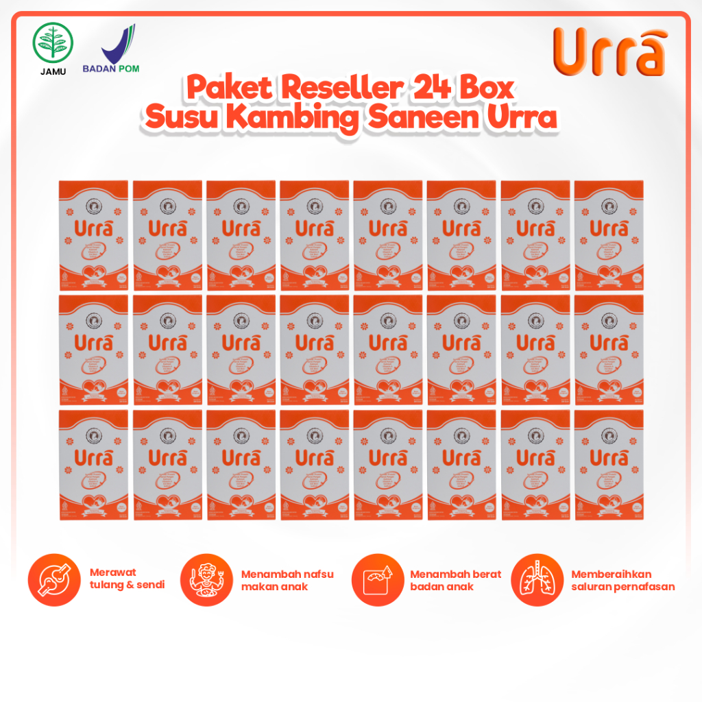 

Susu Kambing Saneen Urra Paket Reseller 24 Box Penambah Berat Tinggi Badan Anak UrraMilk