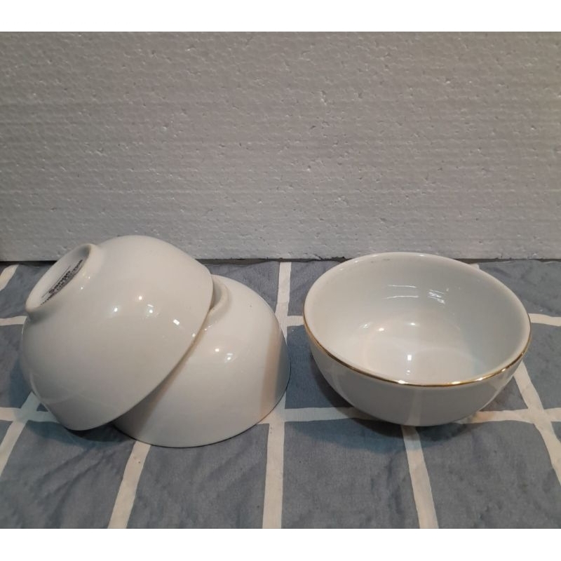 Mangkok SANGO 4" warna putih list gold