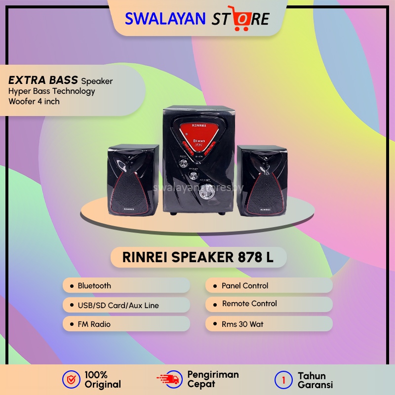 RINREI ORIGINAL Speaker Bluetooth 878L Garansi Resmi