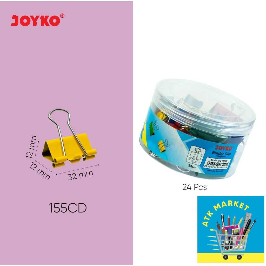 

(ECER 4) Binder Clip 155 / Klip 155 / Penjepit Kertas Hitam 155 Warna