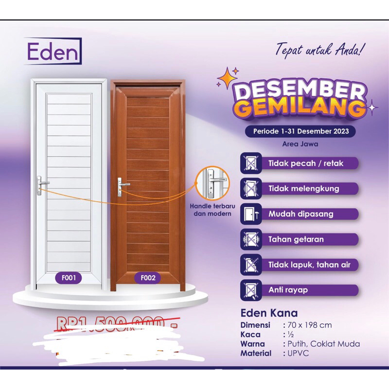 Pintu UPVC EDEN KANA