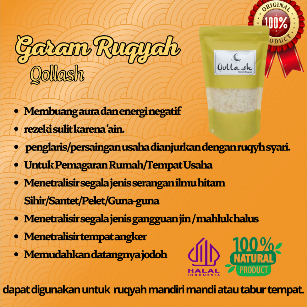 

Qollash garam ruqyah asma' untuk ruqiyah mandiri garem mandi dan tabur rumah atau tempat usaha