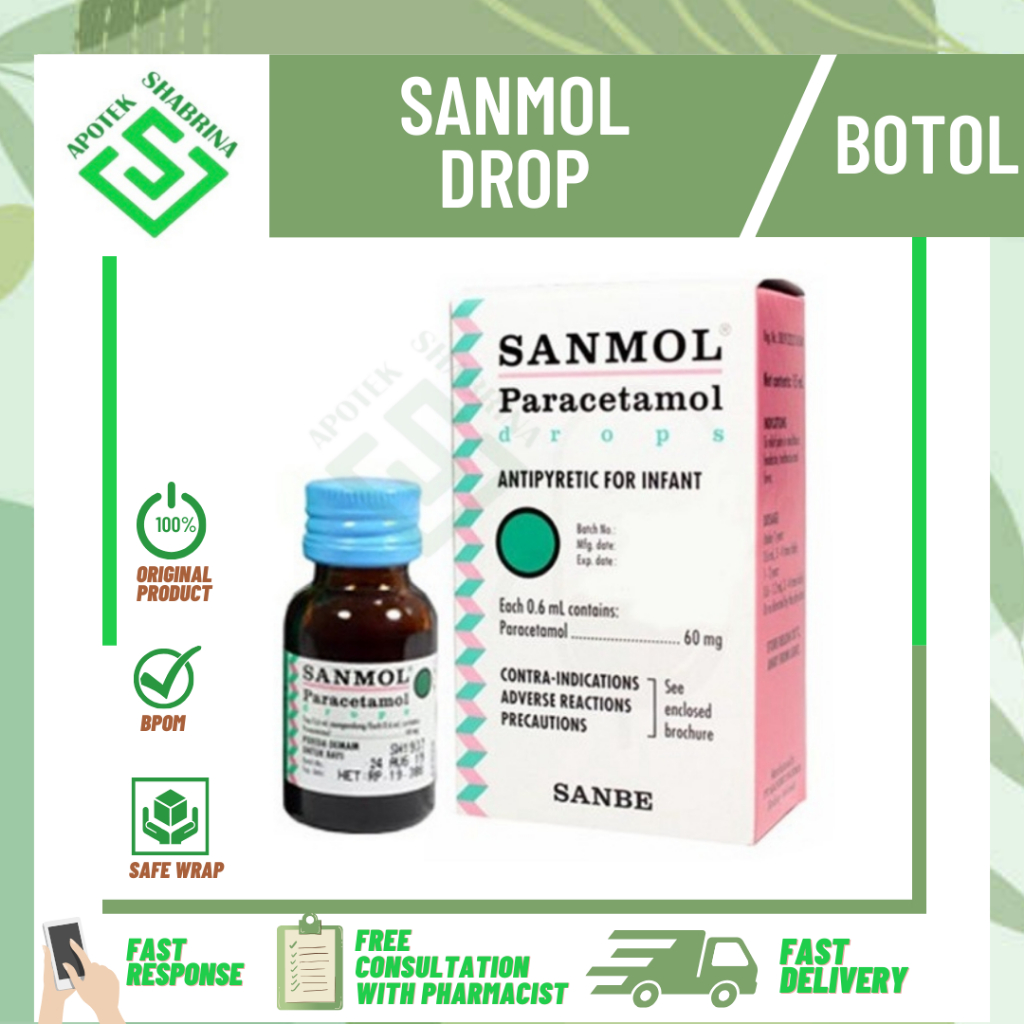 Sanmol Drop 15ml 60mg/0.6ml (per Botol)/ Obat Demam