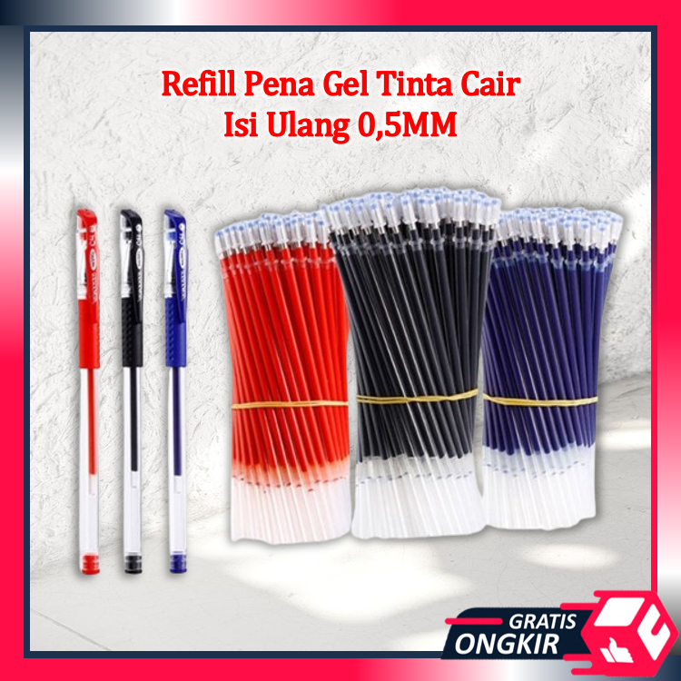 

Gratis Ongkir - S601 Refill Pulpen Tinta Cair Isi Ulang 0,5 MM / Tinta Pulpen Cair Hitam Biru Merah / Isi Ulang Pulpen Gel