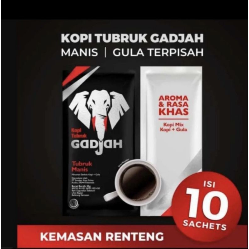 

1 rcg kopi tubruk gadjah - spesial mix isi 10 sachet