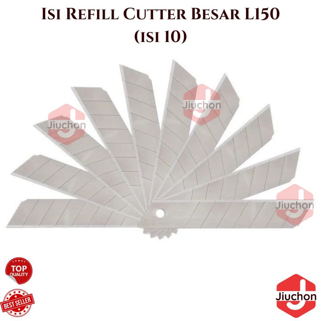 

JIUCHON ISI 10 PCS ISI CUTTER BESAR 18mm REFILL PISAU KATER BAJA LEBAR BAGUS MURAH tipe model L150