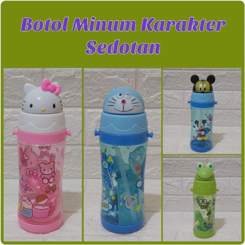BOTOL AIR ANAK KARAKTER / botol minum karakter / botol air sedotan / BOTOL MINUM SEDOTAN