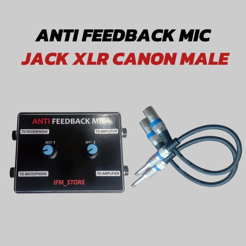 ALAT ANTI FEEDBACK MIC UNIVERSAL 2 IN 2 JACK XLR TO AKAI ANTI DENGUNG MICROPHONE 1 SET