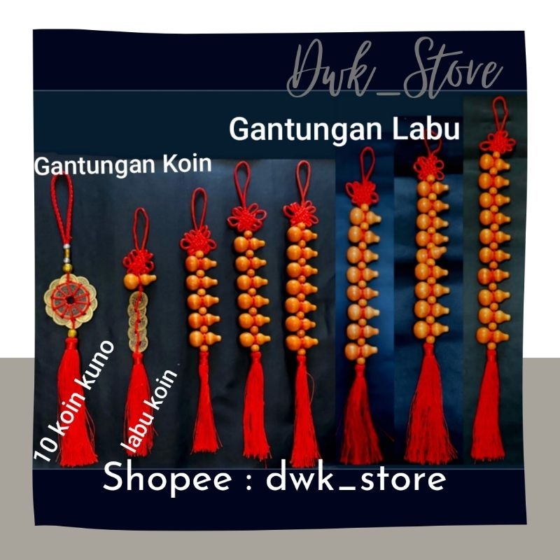 Gantungan Imlek Cina / Gantungan Spion Mobil Koin kuno / Lucky Cat / Botol Labu Hoki Rezeki / patkwa