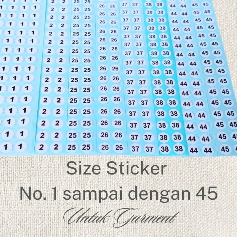 

Size Sticker Tempel • Stiker Size Angka Untuk Garment